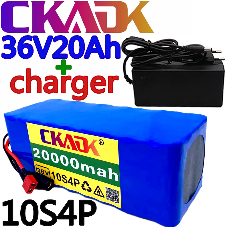 

2021 Original 36V battery 10S4P 20Ah battery pack 1000W high power battery 42V 20000mAh Ebike electric bike BMS+42V2A Charger