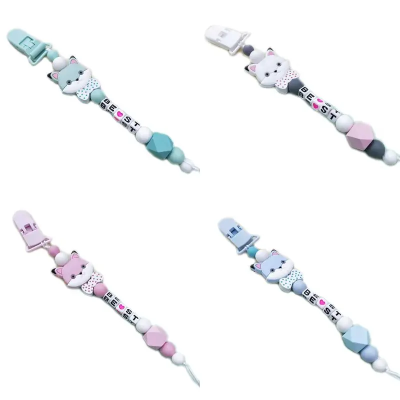 

New Silicone Infants Baby Pacifier Clip Chain Newborn Teething Toy Holder 19QF