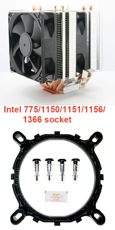2fanintel775115X1366 6 тепловой трубы 4пр Вентилятор охлаждения процессорный кулер вентилятор Радиатор охлаждения радиатора для Intel LGA 775/115X/1366 для AMD FM1/FM2+/AM2+/AM3+ кулер - Цвет лезвия: 2fanintel775115X1366