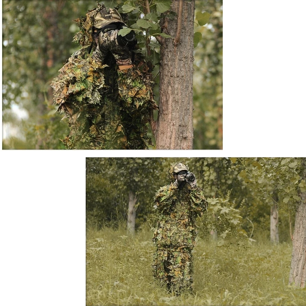 

Cloak dress Hunting clothes New 3D maple leaf Bionic Ghillie Yowie sniper birdwatch airsoft Camouflage Clothing jacket
