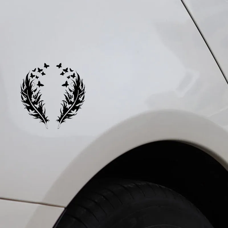 Aliauto креативные автомобильные стикеры виниловые перья бабочки романтический