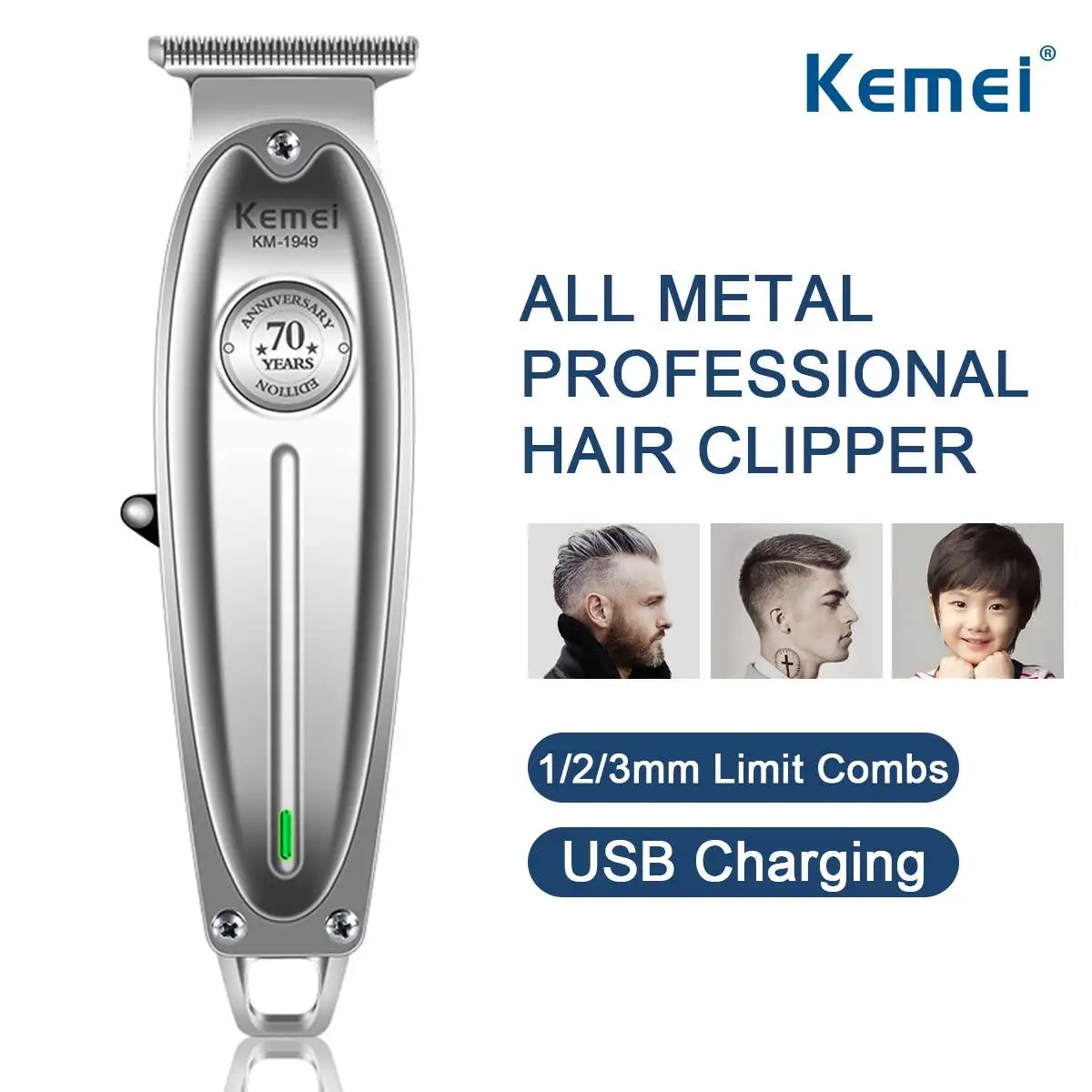 

All Metal Men Electric Razor Cordless Hair Trimmer Professional Hair Clipper 0mm Baldheaded T Blade Haircut Machine Hair Cutter