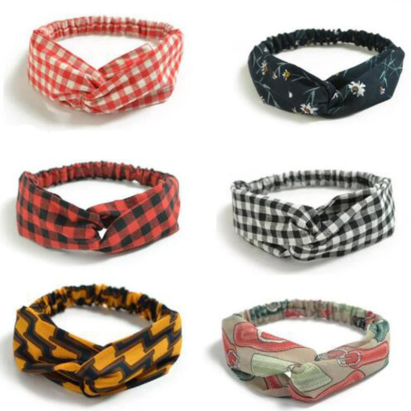 Повязка для волос женская с узлом эластичная лента в полоску аксессуар 1 шт.