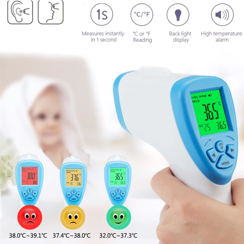 Инфракрасный термометр для детей и взрослых цифровой бесконтактный электронный
