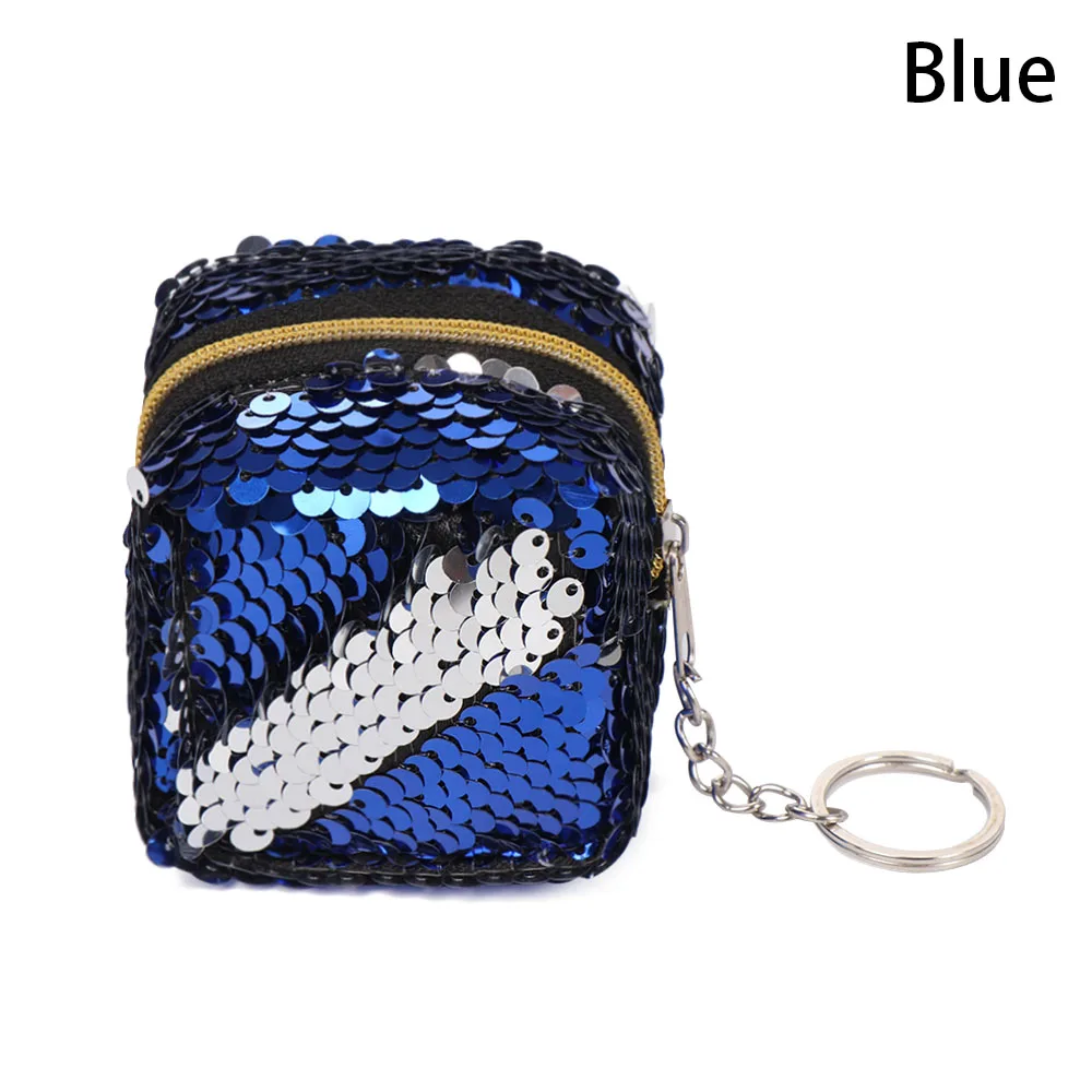 blue 1 Женские мини портативные сумки с принтом Совы/единорога/фламинго, модный кошелек для монет, держатель для карт, кошелек, чехол для ключей, сумка для макияжа с героями мультфильмов - Цвет: blue 1