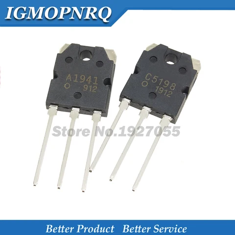 Транзистор A1941 + 5 шт C5198, 140V10A TO-3P, 10 шт