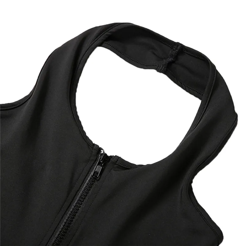 

One-piece Women Halter Jumpsuits Zipper V-neck Front Sleeveless Backless Fitness Pants Slim Yoga Long Pants Sportwear Bodysuit