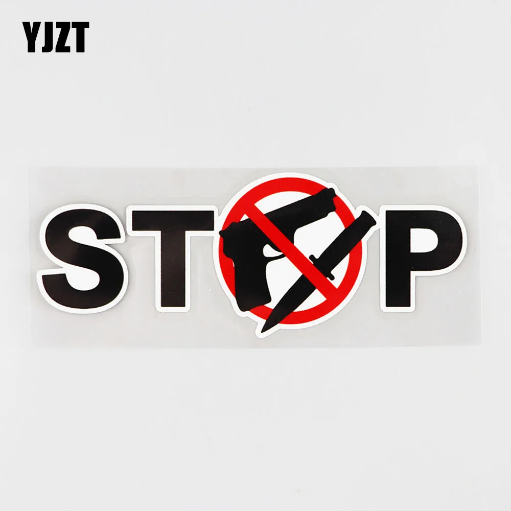 

YJZT 15,7 см × 5,6 см креативная наклейка без оружия, пистолета и ножа, автомобильная наклейка из ПВХ 12C-0755