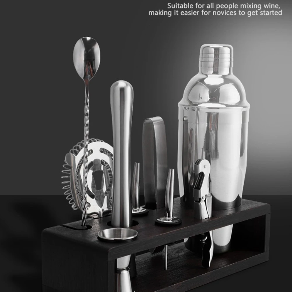 Шейкер для коктейлей комплект из 10 предметов Бармен Комплект с подставкой