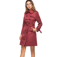 2022 spring new style women trench coat long europe america fashion raincoat double breasted slim long trench female