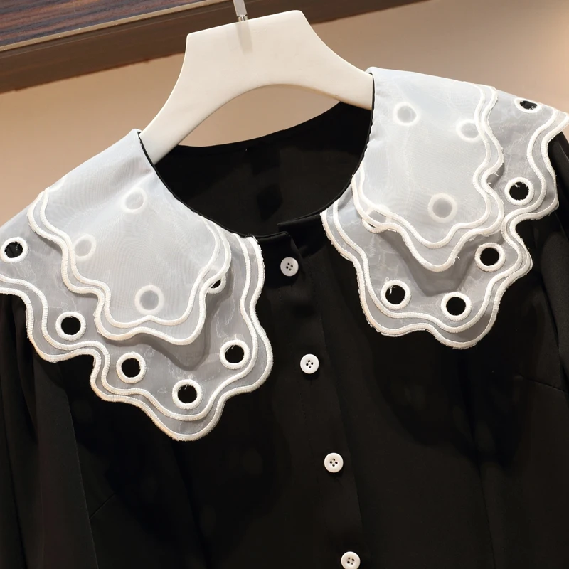 Оригинальная осенняя одежда новинка шикарный кружевной воротник с вышивкой в