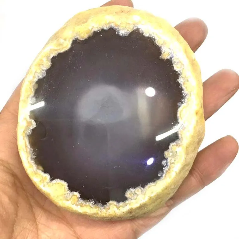 450-500g Natural Enhydros agate from Madagascar polishing stone big bubble water power stone home decor healing