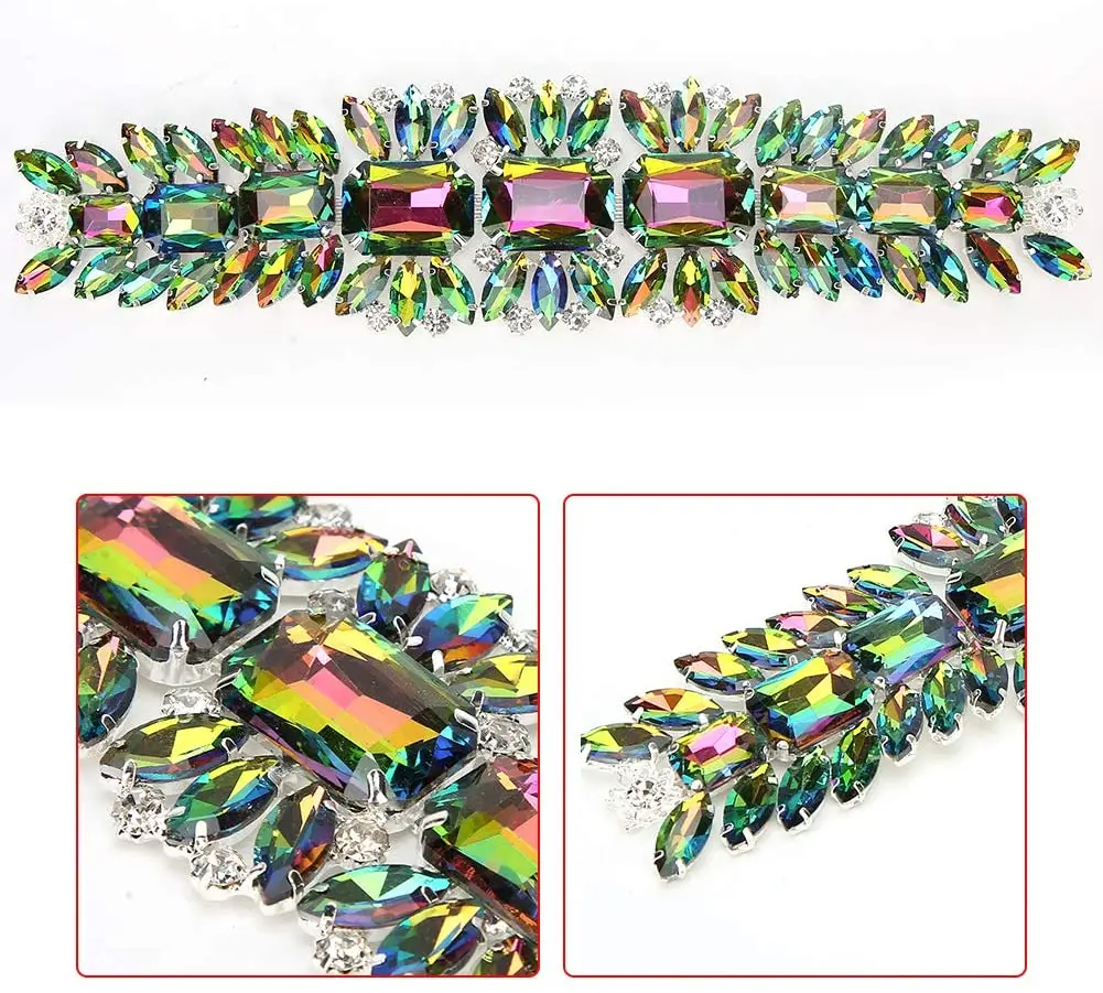 Стеклянные кристаллы стразы аппликация 20 х5 см алмазные Длинные патчи Ab