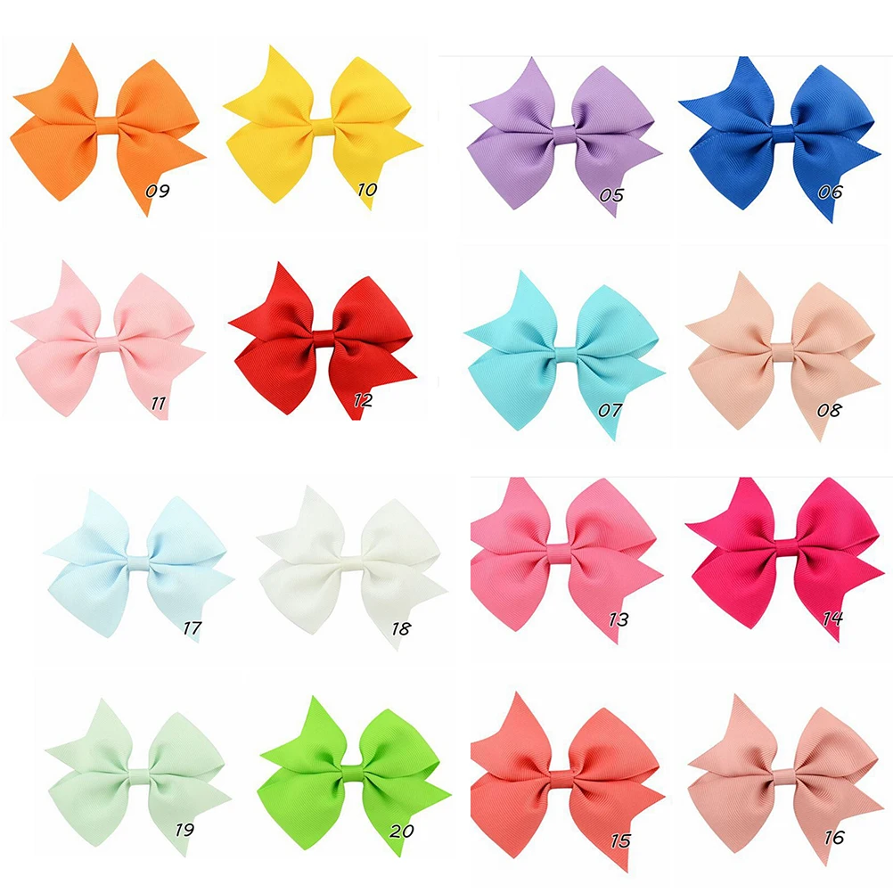 20 Uds. De lazos para el pelo de beb&eacute; de 10cm, pinza de cocodrilo para ni&ntilde;a de Boutique, pinza para la cabeza de cinta de grogr&eacute;n-2