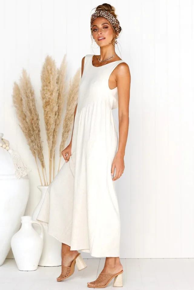 

2020 European Ameircan Women Solid Tank Tops White Sleeveless Summer High Waist O-neck Ladies Female Loose Dress Vestidos #3