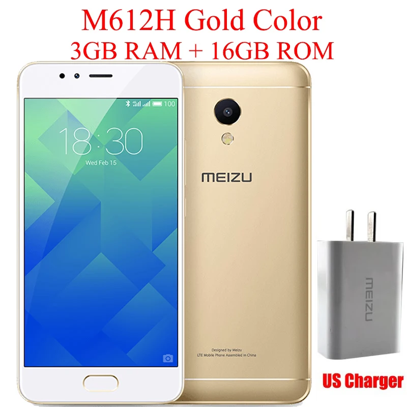 MEIZU M5S, Глобальная Прошивка, 4G LTE Мобильный Телефон, 3ГБ 16ГБ Восьмиядерный 5.2", Высокая Чёткость, Быстро Заряжающийся Мобильный Телефон, Отпечаток Пальца - Цвет: US Gold 3G 16G
