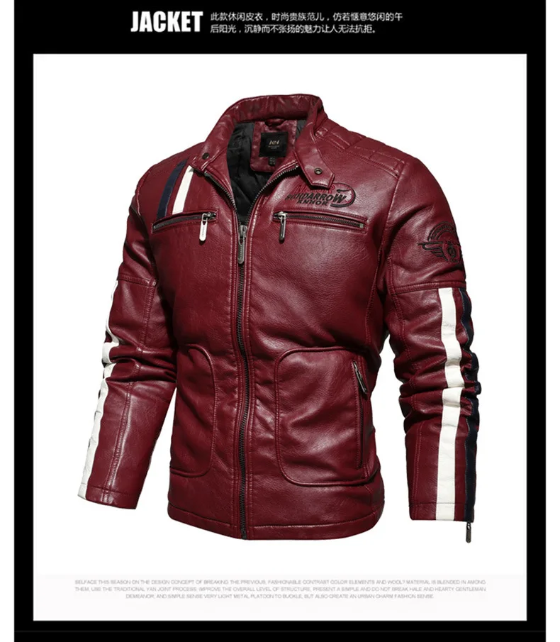 

chaquetas clsicas de cuero para motocicleta para hombre, chaqueta gruesa de piel de becerro Natural de 100%, manga de invierno