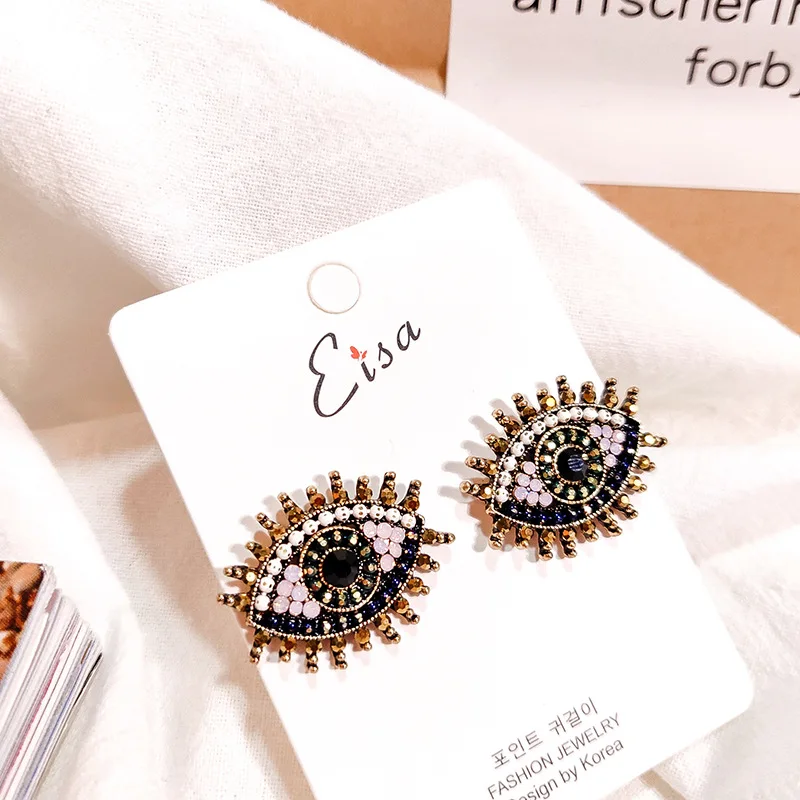 Женские винтажные серьги гвоздики в форме глаза|Серьги-гвоздики| |