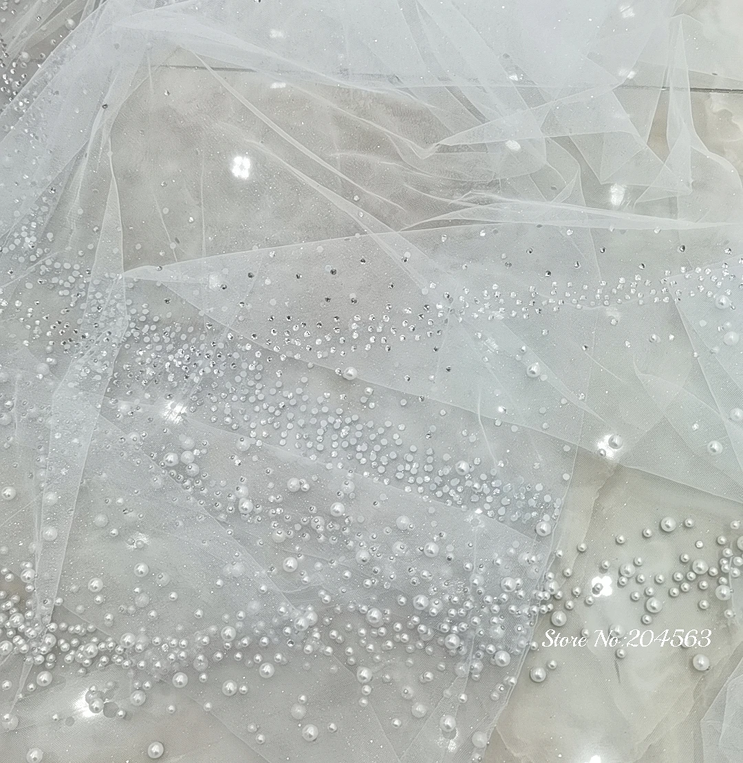 Romantic Two-Layer Church Wedding Veil with Pearls and Crystals Bridal Veils Comb MM |