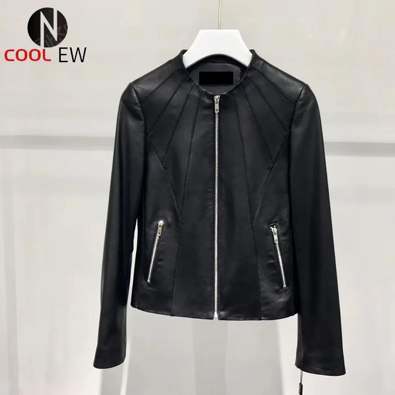 

Real sheepskin leather coat women genuine leather jacket 2021 new fashion style spring autumn streetwear overcoat