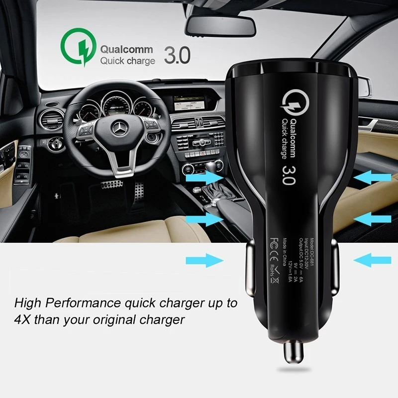 Автомобильное зарядное устройство QC 3,0 Cargador Coche для iPhone 11 X XR XS MAX с двумя портами usb быстрая зарядка Oplader для samsung адаптер chargeur de Voiture