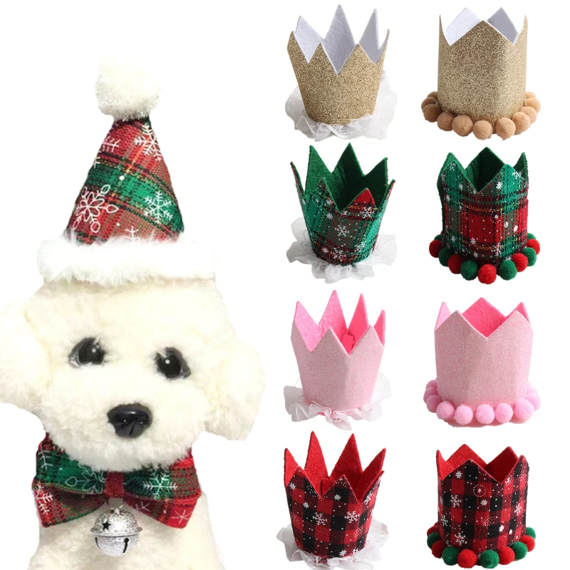 

Dog Christmas Bandana Santa Hat Dog Scarf Triangle Bibs Kerchief Christmas Costume Outfit For Small Medium Large Dogs Cats Pets