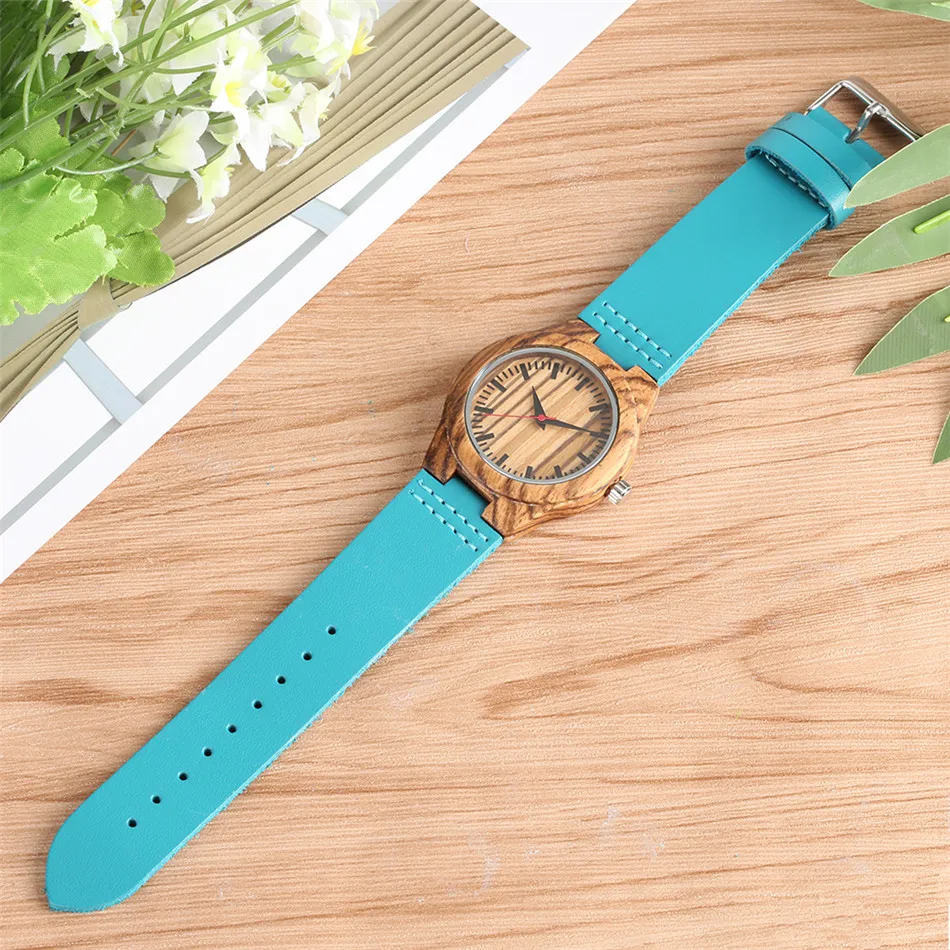Женские деревянные часы кварцевые ремешок для часов из натуральной кожи женские