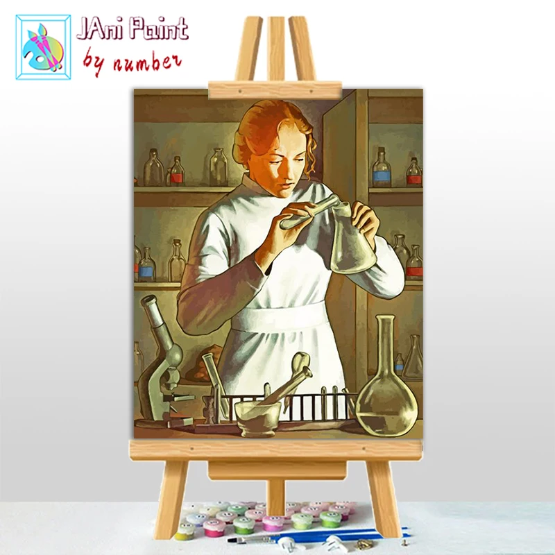 

pharmacy-lady Picture DIY Painting By Numbers Colouring Zero Basis HandPainted Oil Painting Unique Gift Home Decor