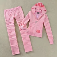 pink womens brand velvet fabric tracksuits velour suit women track suit hoodies and pants spring fall 2022 size s xl