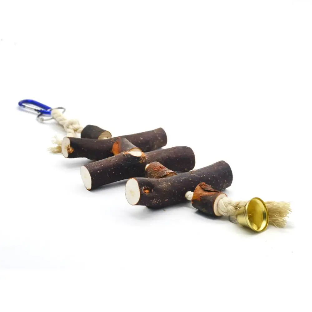 

Parrot gnaws hanging string Molar string Climbing log pieces Standing bird cage bell bird toy