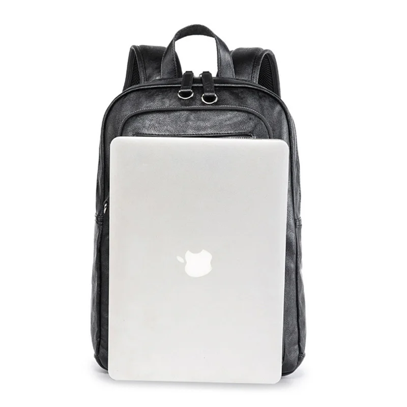 

Men Backpack 19 inch Laptop backpack pu Leather Backpacks for Teenager Men Casual Large Capacity Travel Bags