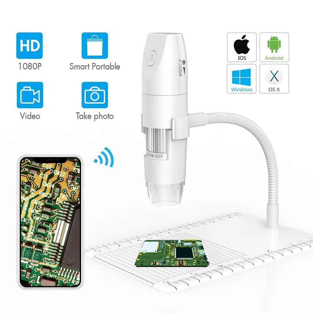 Wifi эндоскоп ручной цифровой микроскоп мониторинг компьютеров Водонепроницаемый