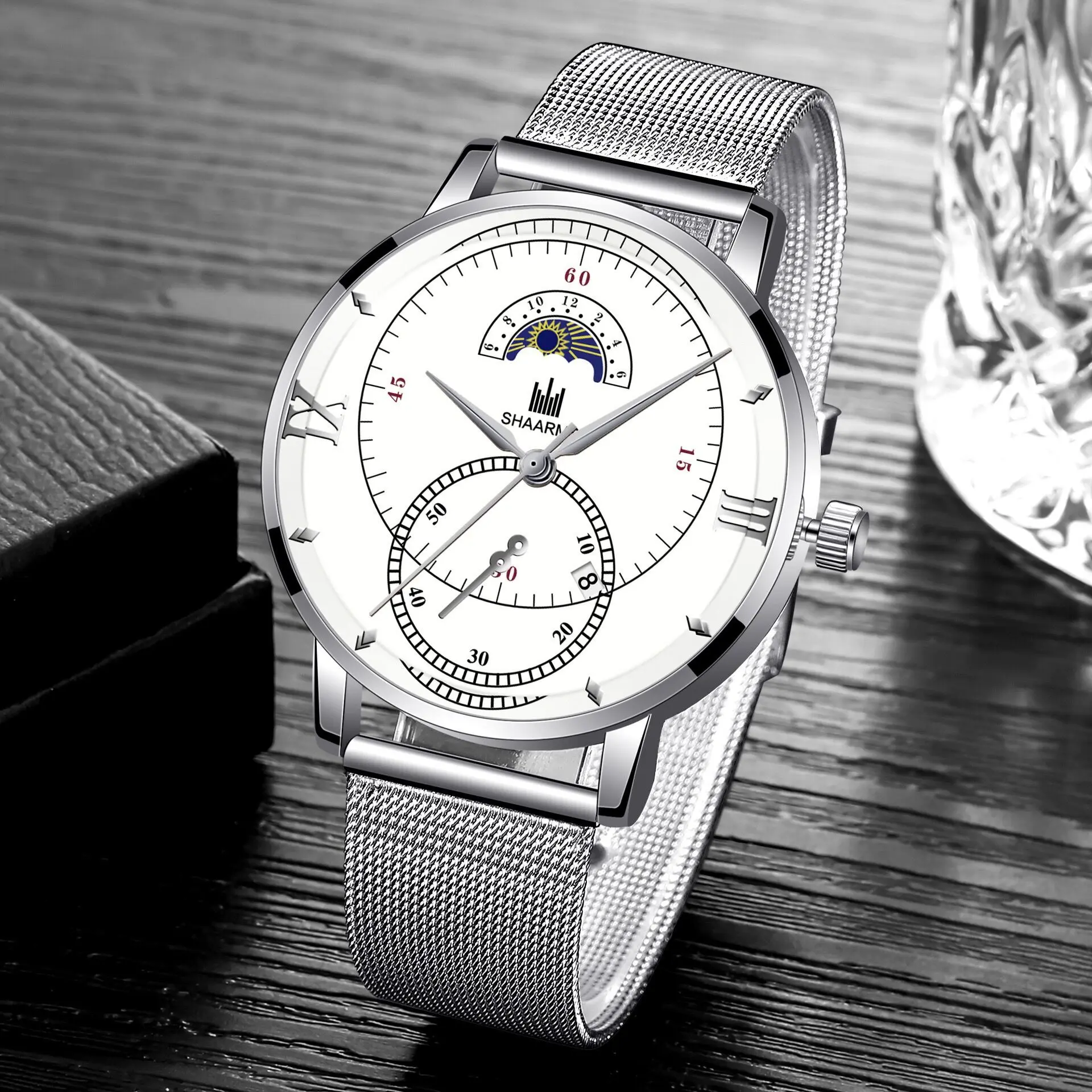 2021 Relogio Masculino Brand Fashion Black Strap Men's Watches  Luxury Hollow Clock Retro Watch For Men  Relojes Para Hombre
