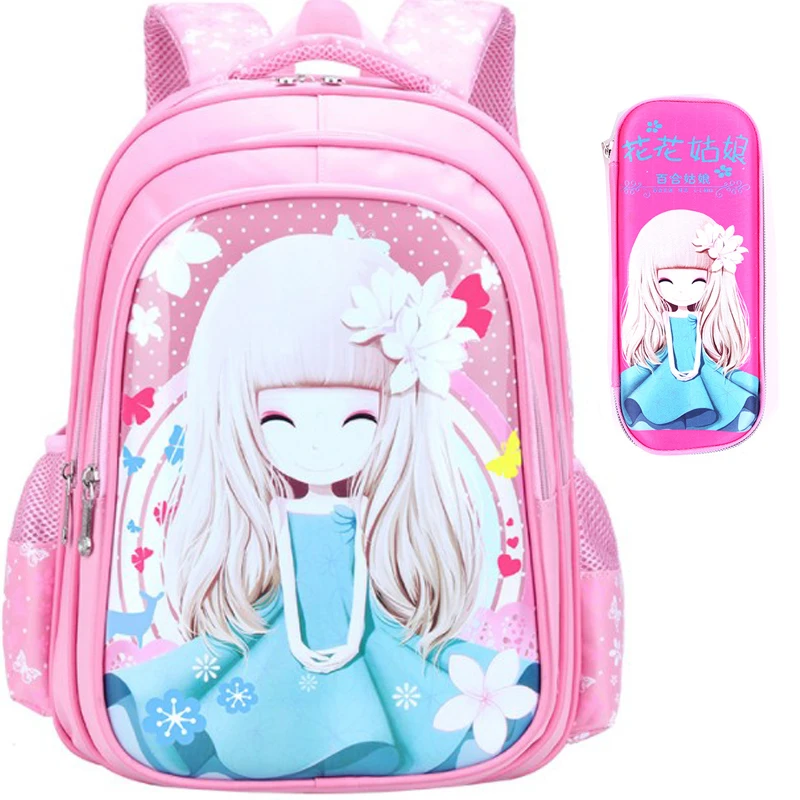 Школьные ранцы для девочек Детские водонепроницаемые маленькие розовые