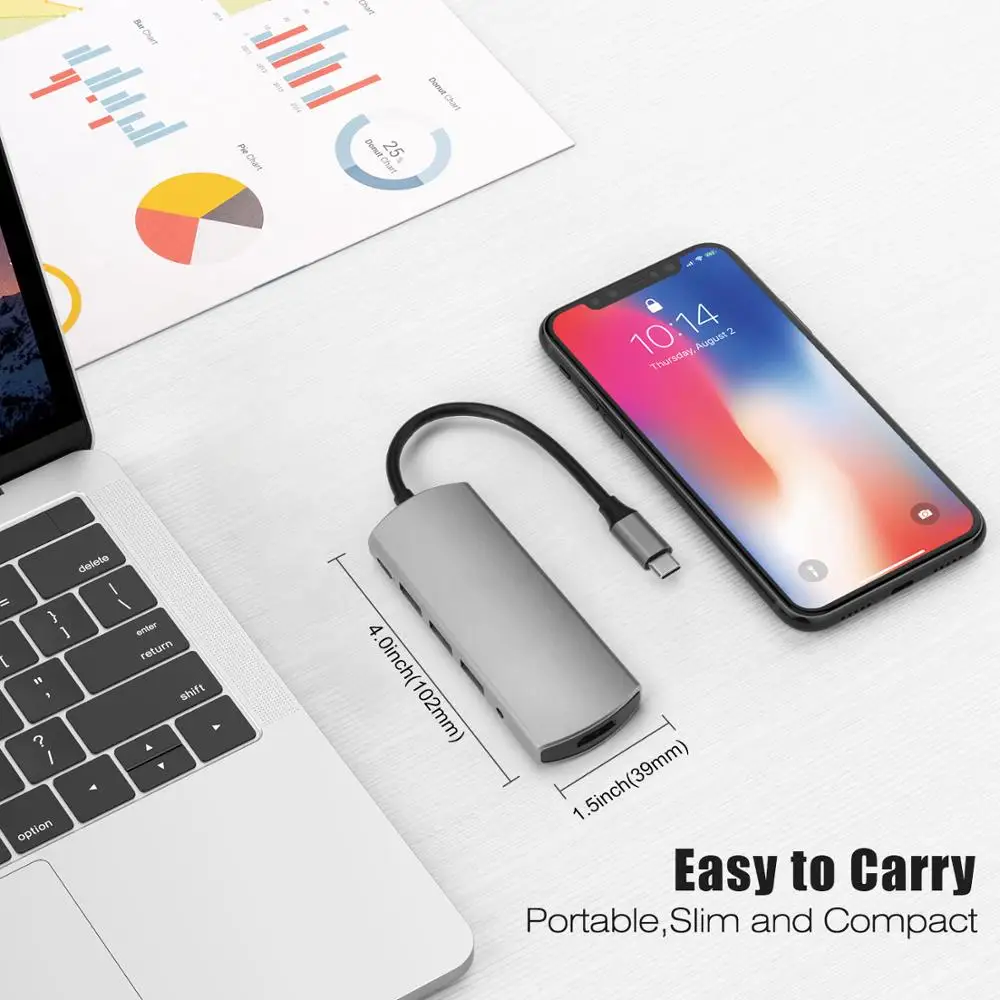 USB C-концентратор DeepFox для Multi 3 0 HDMI аудио разъем адаптер док-станция MacBook Pro