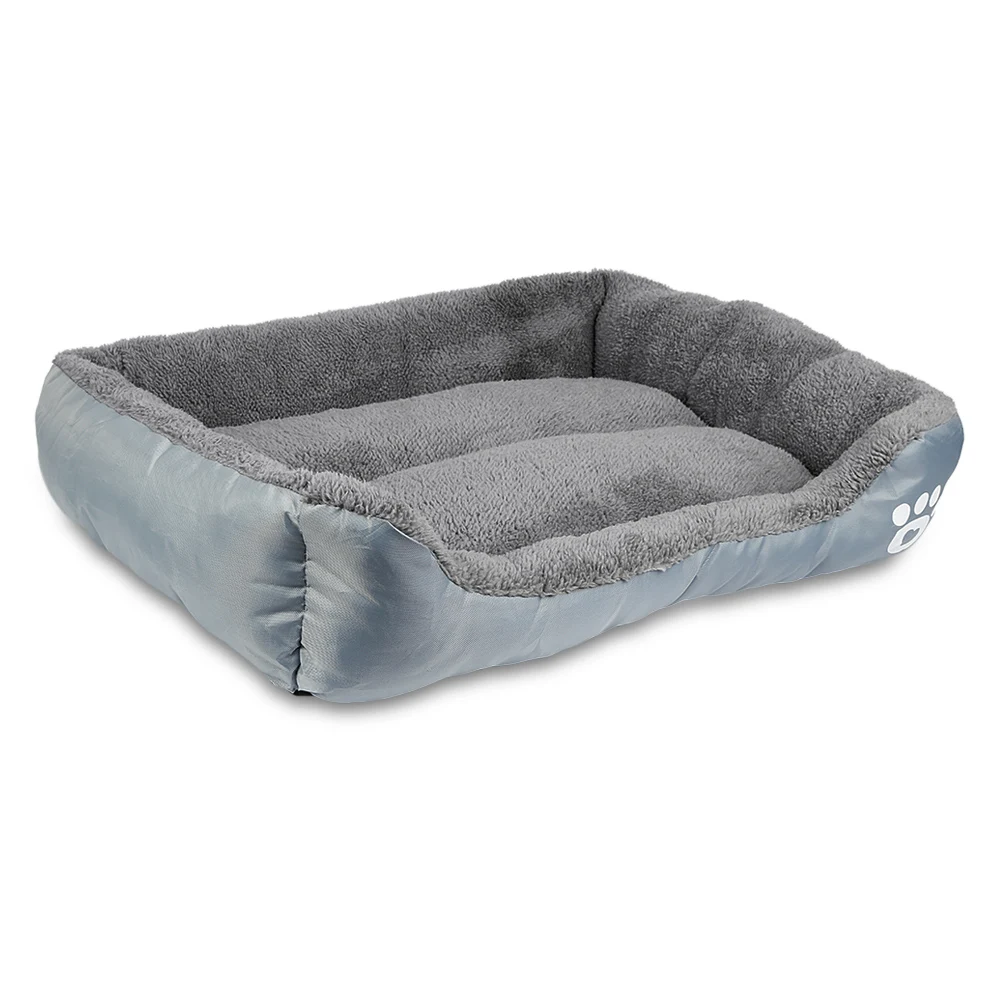 Pet Dog Bed Cushion House Mat Ultra-soft Paw Print Water-resistant Dog Cat Warm Bed Fits Most Pets Warm Dog Blanket Winter Beds