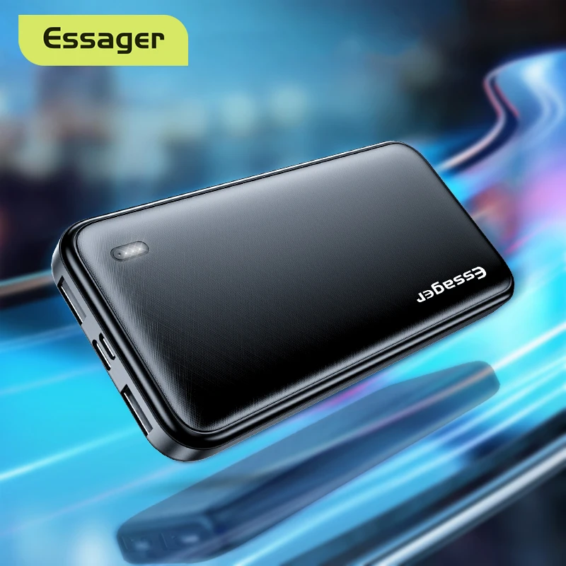 Портативное зарядное устройство Essager на 10000 мА · ч с USB тонкое портативное Внешнее