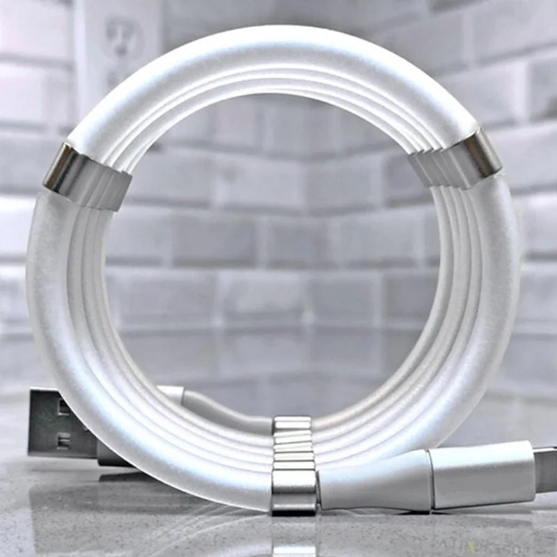Магнитный кабель для передачи данных Magic Rope Android IOS Тип C Micro USB магнитное зарядное