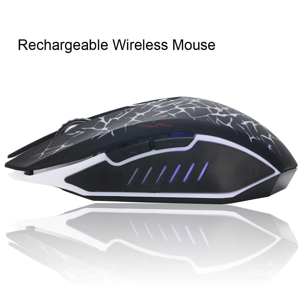 

Rechargeable Wireless Mouse Silent Led Backlit Usb Optical Ergonomic Gaming Mouse 2400dpi 6 Buttons Both-handed Wireless Mice