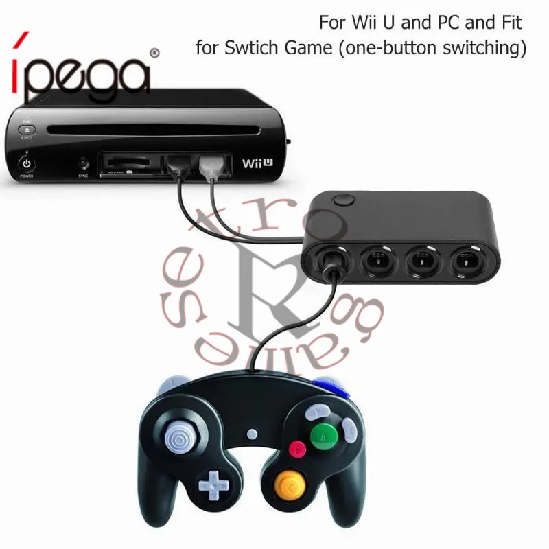 4 порта USB GC адаптер контроллера с держателем стойки подходит для консоли Nintendo Switch