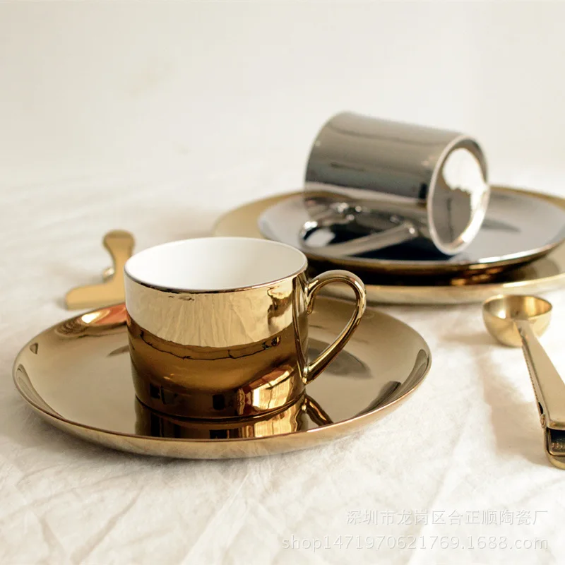 INS цвета: золотистый серебряный пластины Керамика декоративный поднос пластина