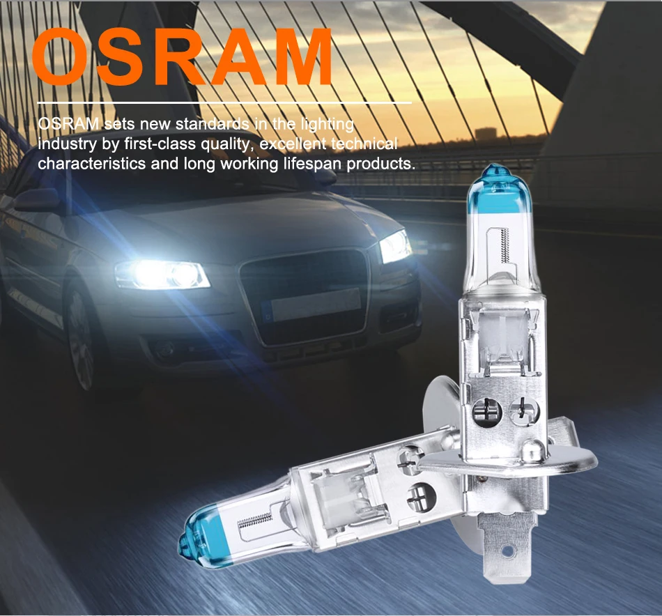 Лампа Ксеноновая OSRAM+ 20% больше белого света Night breaker лазерной следующего поколения H1 галогенные лампы 12V 55W Противотуманные лампы H1 64150NL+ 150% Яркость 1 пара