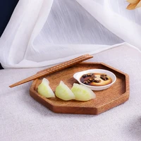 wooden trays octagon square multi purpose bread plates for fruit salad platter vegetable food dish picnic bed tray for party