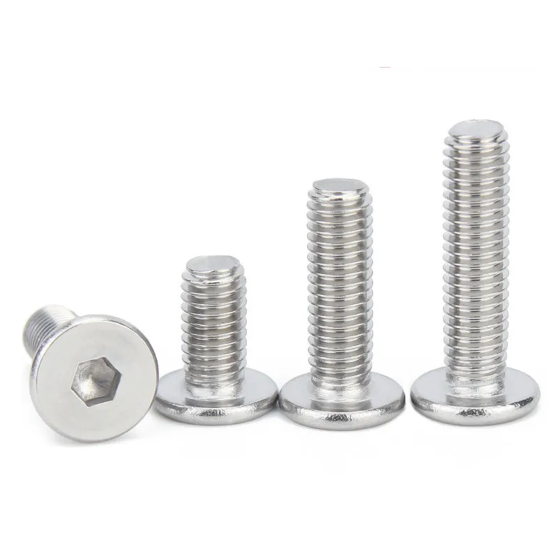 

5/50 CM M1.6 M2 M2.5 M3 M4 M5 M6 M8 A2-70 304 Stainless Steel Hex Hexagon Socket Ultra Thin Super Low Flat Wafer Head Screw Bolt