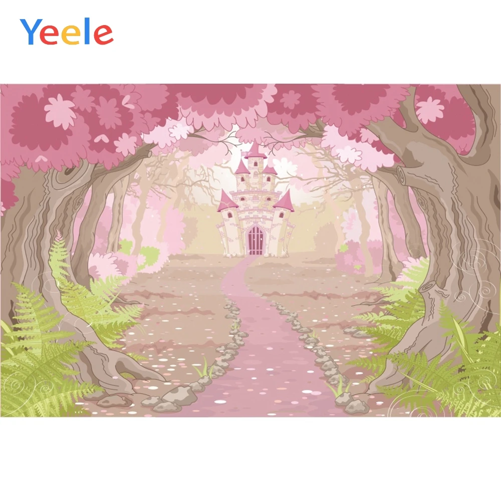 Yeele розовый фон для фотосъемки замок Старое дерево трава цветок ребенок день