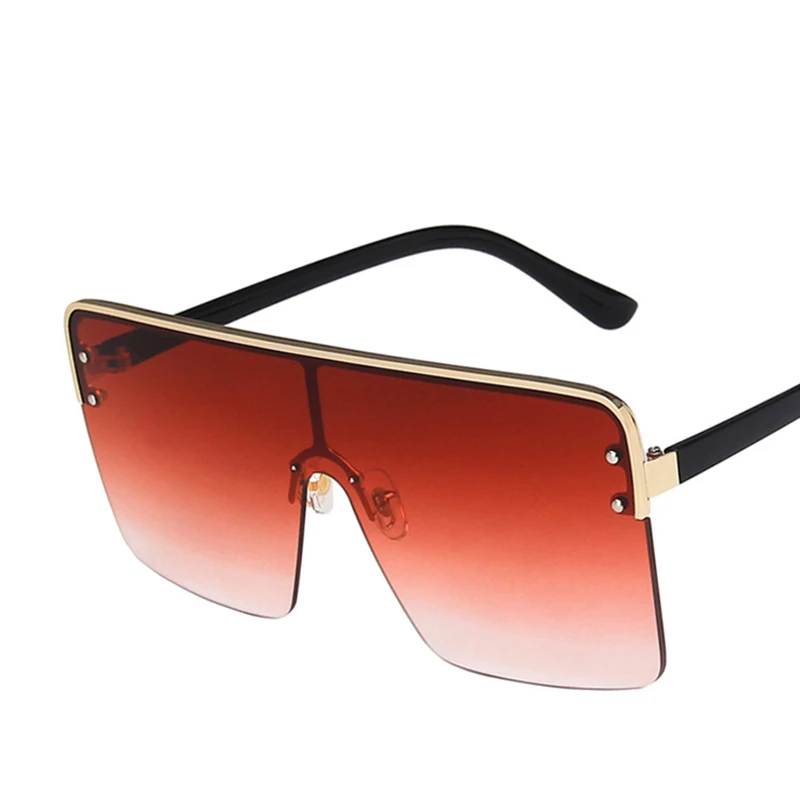 

Oversized square y2k photochromic sunglasses Women fashion designer rimless glasses Male steampunk luxury sun glasses UV400