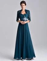 teal blue chiffon mother of the bride dress 34 long sleeve with lace jacket crystal beaded mother evening gowns %d9%81%d8%b3%d8%a7%d8%aa%d9%8a%d9%86 %d8%a7%d9%84%d8%b3%d9%87%d8%b1%d8%a9