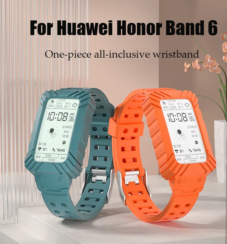 

For Honor Band 6 Strap Silicone Watchband Correa For Huawei band 6/Band 6 Pro Strap+Screen Protector Bands for Huawei Watch Fit