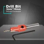 Сплав сверла 3 мм * 10 мм пилота отверстие пилы Зенковка Деревообработка сверление фаски отверстия Аксессуары дерево мощность роторный инструмент