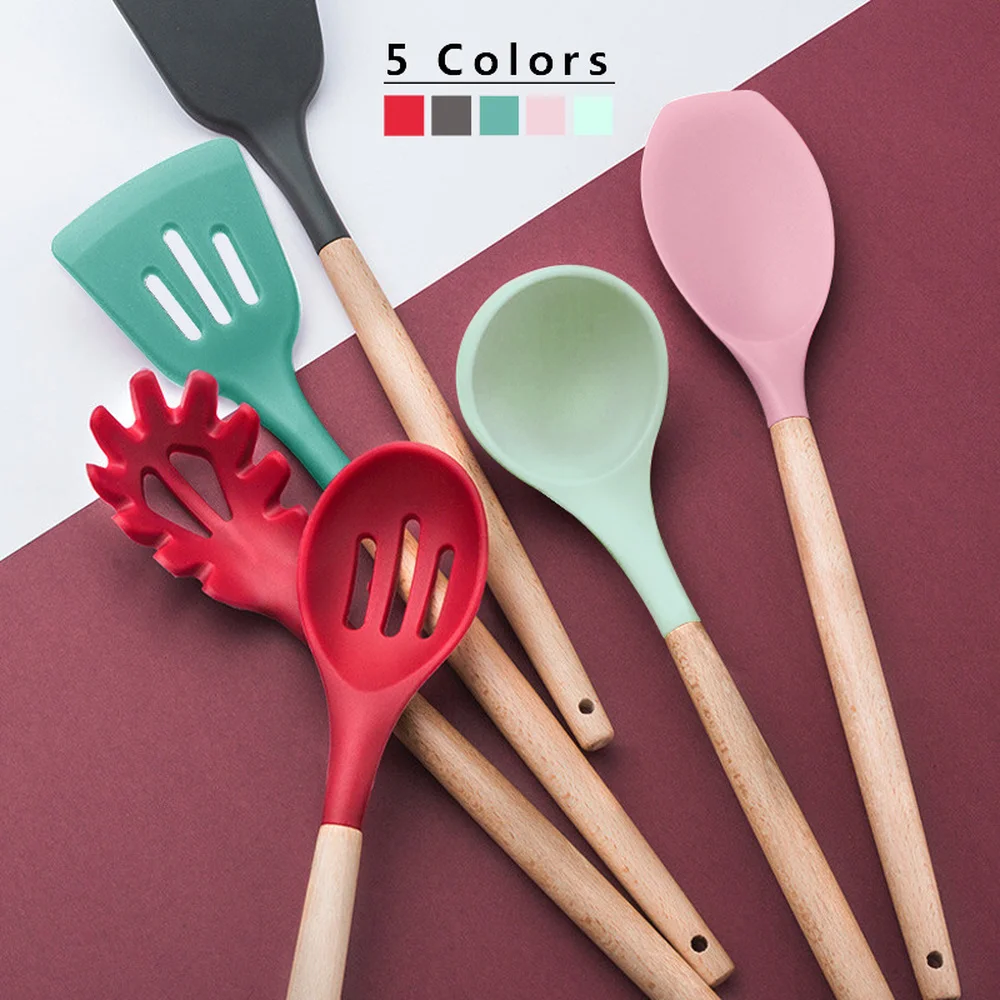 11/12/13Pcs Silicone Kitchen Set nonstick Kitchen Utensils Set with Spoon Spatula Cooking Accessories Baking Kitchen Tools Set